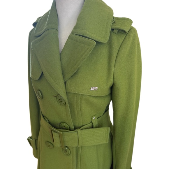 {Sold on Depop} Miss Sixty Olive Green Double-Breasted Coat - Picture 1 of 9